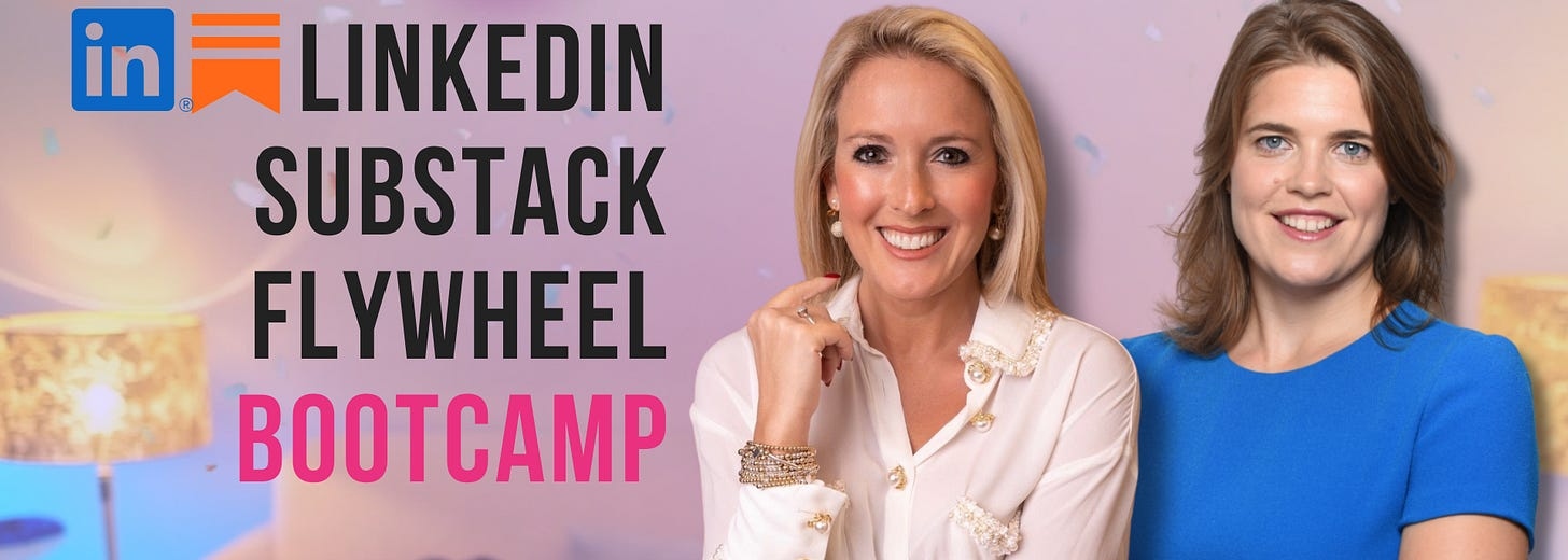 Melanie Goodman and Kristina God, hosts of the LinkedIn + Substack Flywheel Bootcamp